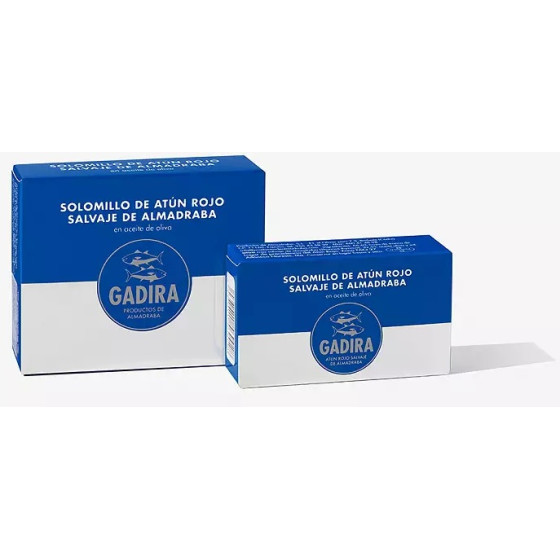 SOLOMILLO DE ATÚN ROJO SALVAJE DE ALMADRABA EN ACEITE DE OLIVA LATA 120g GADIRA BARBATE