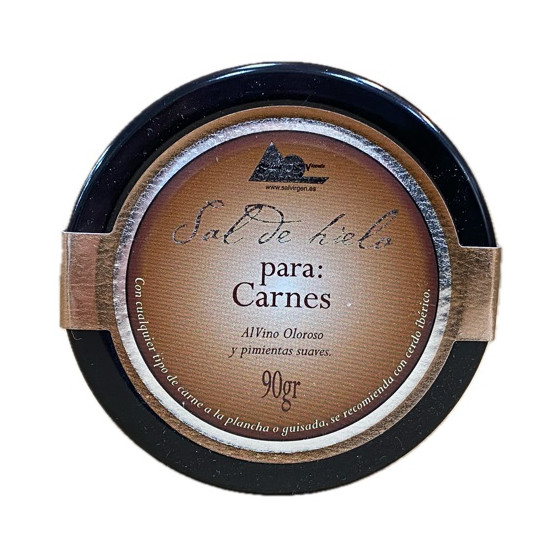 SAL DE HIELO PARA CARNES AL VINO OLOROSO Y PIMIENTAS SUAVES 90 gr SALINAS SAN VICENTE SAN FERNANDO
