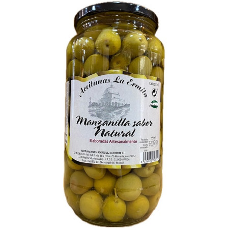 ACEITUNAS MANZANILLAS SABOR NATURAL 1350 gr ACEITUNAS LA ERMITA