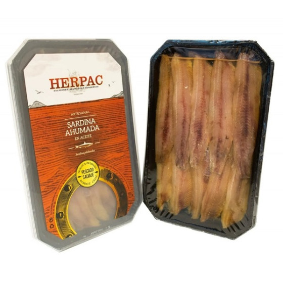 SARDINAS AHUMADAS EN ACEITE BANDEJA 500gr HERPAC BARBATE