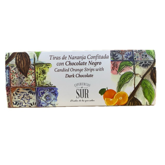 TIRAS DE NARANJA CONFITADA CON CHOCOLATE NEGRO 150 gr