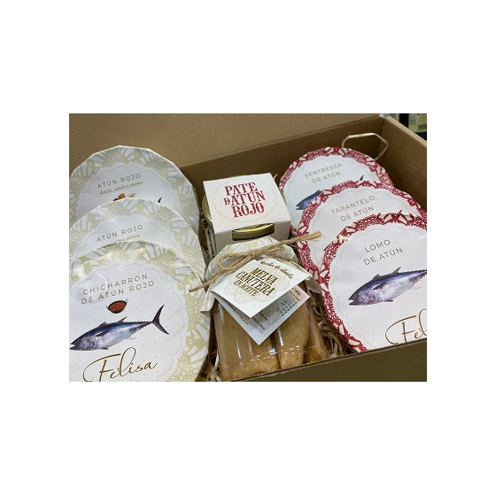 CAJA SURTIDA CONSERVAS FELISA GOURMET ATÚN ROJO EXCLUSIVA AIRES DE CÁDIZ