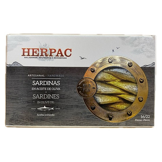 SARDINILLAS EN ACEITE DE OLIVA LATA 115g HERPAC BARBATE