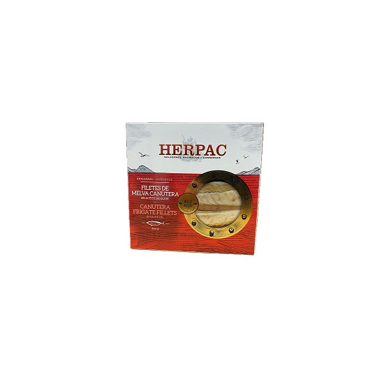 FILETES E MELVA CANUTERA EN ACEITE DE OLIVA LATA 525g HERPAC BARBATE