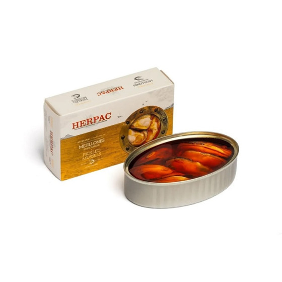 MEJILLONES EN ESCABECHE LATA 115g HERPAC BARBATE