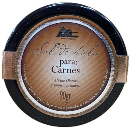 SAL DE HIELO PARA CARNES AL VINO OLOROSO Y PIMIENTAS SUAVES 90 gr SALINAS SAN VICENTE SAN FERNANDO