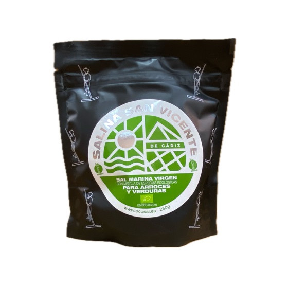 SAL MARINA VIRGEN PARA ARROCES Y VERDURAS 250 gr SALINAS SAN VICENTE SAN FERNANDO
