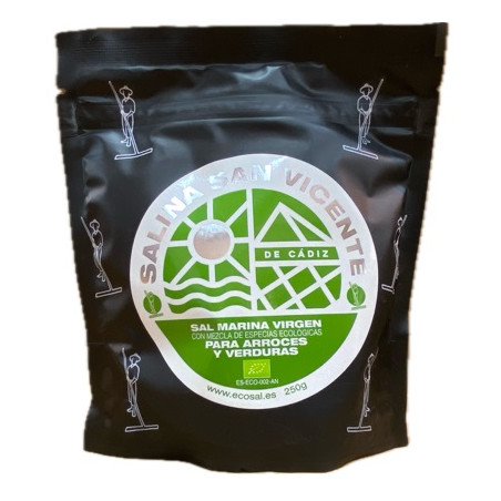 SAL MARINA VIRGEN PARA ARROCES Y VERDURAS 250 gr SALINAS SAN VICENTE SAN FERNANDO