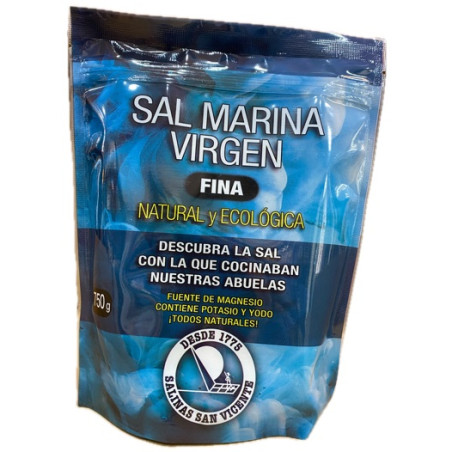SAL MARINA VIRGEN (FINA) NATURAL Y ECOLÓGICA 750 gr SALINAS SAN VICENTE SAN FERNANDO