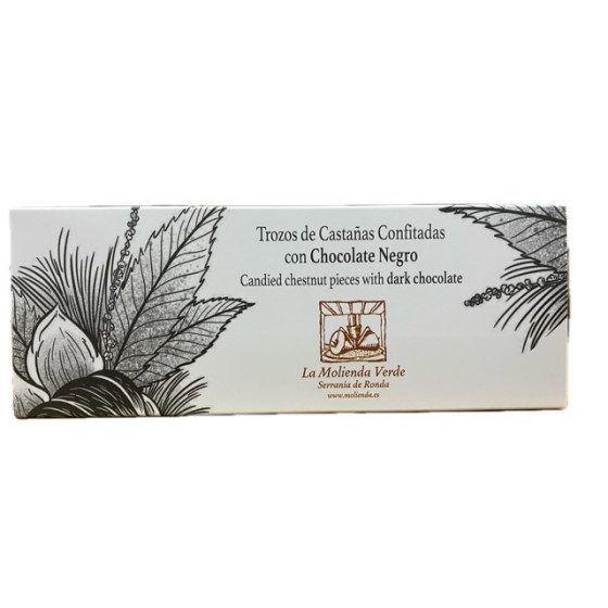 TROZOS DE CASTAÑAS CONFITADAS CON CHOCOLATE NEGRO 150 gr