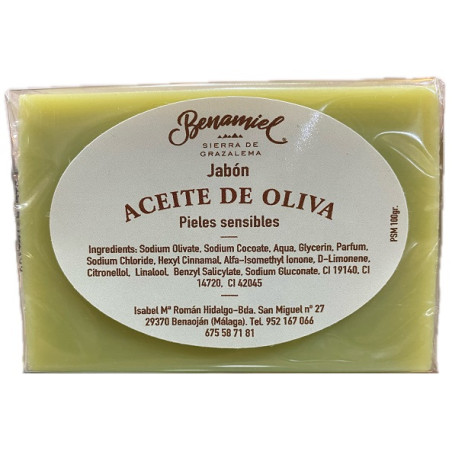 JABÓN BENAMIEL ACEITE DE OLIVA 100G PIEL SENSIBLE SIERRA DE GRAZALEMA