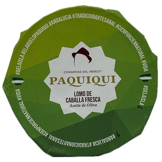 LOMO DE CABALLA FRESCA EN ACEITE DE OLIVA 580gr CONSERVAS DEL ABUELO PAQUIQUI