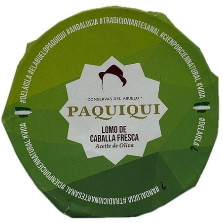 LOMO DE CABALLA FRESCA EN ACEITE DE OLIVA 580gr CONSERVAS DEL ABUELO PAQUIQUI