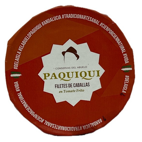 FILETES DE CABALLA EN TOMATE FRITO CONSERVAS DEL ABUELO PAQUIQUI  580gr