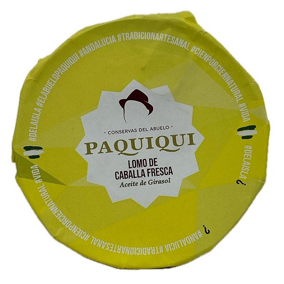 LOMO DE CABALLA FRESCA EN ACEITE DE GIRASOL 580gr CONSERVAS DEL ABUELO PAQUIQUI