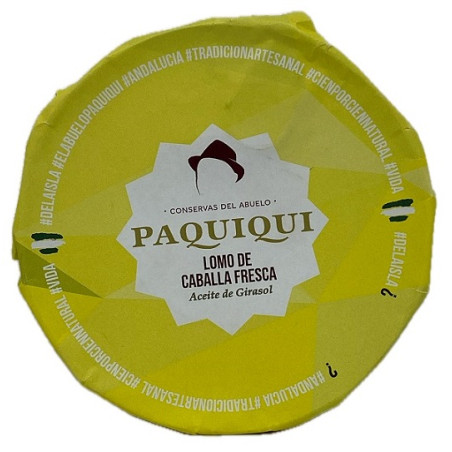 LOMO DE CABALLA FRESCA EN ACEITE DE GIRASOL 580gr CONSERVAS DEL ABUELO PAQUIQUI
