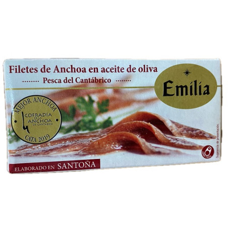 ANCHOAS DEL CANTÁBRICO 48G CONSERVAS EMILIA FILETES EN ACEITE DE OLIVA SANTOÑA