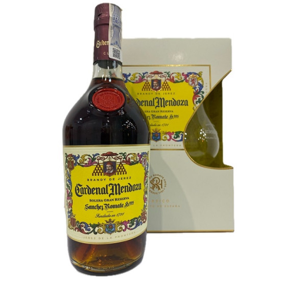 CARDENAL MENDOZA BRANDY DE JEREZ SOLERA GRAN RESERVA 07 cl + COPA SANCHEZ ROMATE HNOS