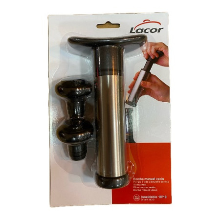 BOMBA MANUAL DE VACIO PARA BOTELLAS DE VINO CON DOS TAPONES