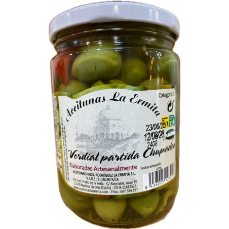 ACEITUNAS VERDIAL PARTIDA “CHUPADEO” 650 G – GOURMET DE MEDINASIDONIA