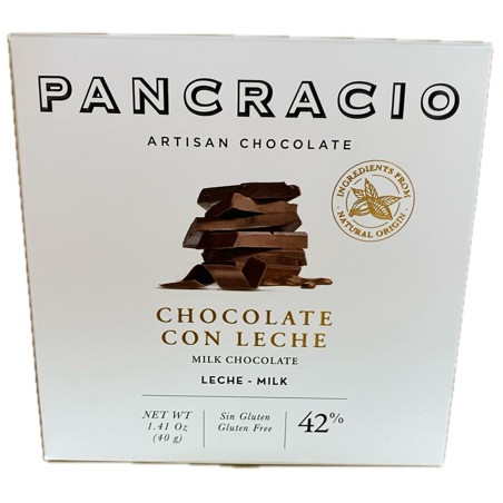 CHOCOLATE ARTESANO CON LECHE 40g PANCRACIO