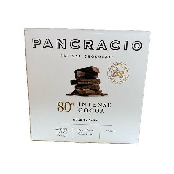 CHOCOLATE ARTESANO 80% INTENSE COCOA 40g PANCRACIO