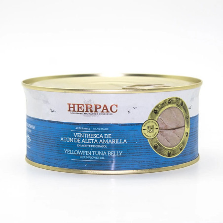 VENTRESCA DE ATÚN DE ALETA AMARILLA EN ACEITE DE GIRASOL LATA 1015g HERPAC BARBATE