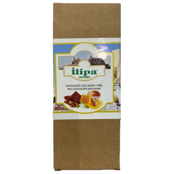 CHOCOLATE CON LECHE Y MIEL ILIPA 110 G – ARTESANAL DE OLVERA (CÁDIZ)