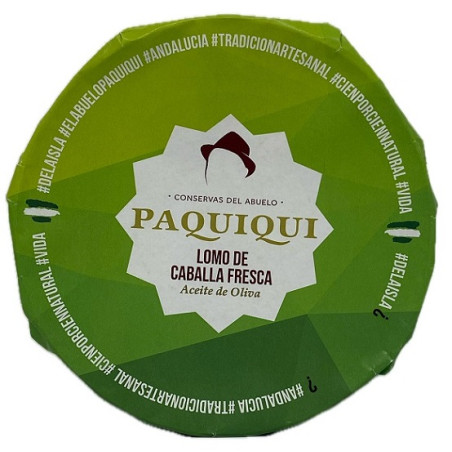 LOMO DE CABALLA FRESCA EN ACEITE DE OLIVA 255gr CONSERVAS DEL ABUELO PAQUIQUI
