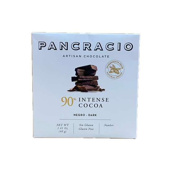 CHOCOLATE ARTESANO 90% INTENSE COCOA 40g PANCRACIO