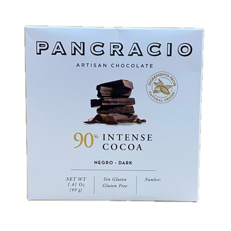 CHOCOLATE ARTESANO 90% INTENSE COCOA 40g PANCRACIO