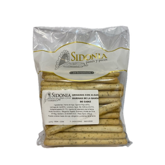 GRISSINIS ARTESANALES CON ALGAS MARINAS 200 G – SABOR ÚNICO DE LA BAHÍA DE CÁDIZ