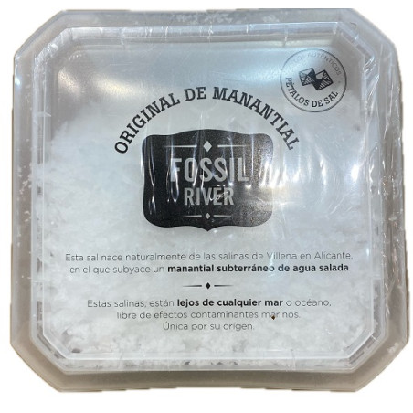 PÉTALOS DE SAL BLANCOS FOSSIL RIVER 300 G – SAL GOURMET PREMIUM DE TEXTURA CRUJIENTE