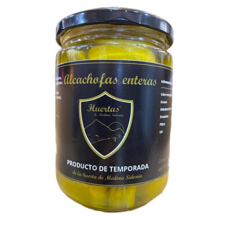 ALCACHOFAS ENTERAS TARRO 420 gr PRODUCTO DE TEMPORADA DE LA HUERTA DE MEDINA SIDONIA