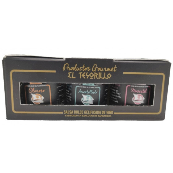 PACK DE 3 MERMELADAS DE 40g Amontillado Oloroso y MoscatelL EL TESORIILLO