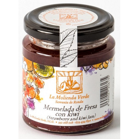 MERMELADA DE FRESA CON KIWI 275 Gr LA MOLIENDA VERDE SERRANIA DE RONDA