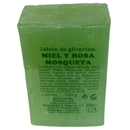 JABÓN DE GLICERINA MIEL Y ROSA MOSQUETA BENAMIEL 100G – SIERRA DE GRAZALEMA