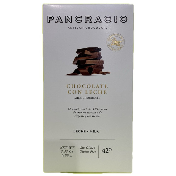 TABLETA CHOCOLATE CON LECHE 42% PANCRACIO 100G – GOURMET ARTESANAL ESPAÑOL