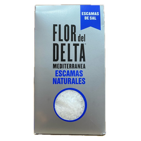 SAL EN ESCAMAS NATURALES 125 G FLOR DEL DELTA – PURA SAL MARINA DEL MEDITERRÁNEO