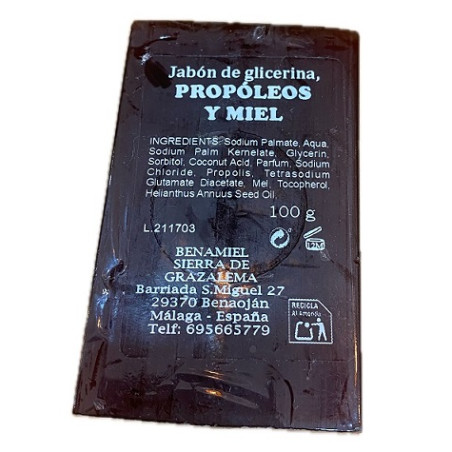 JABÓN ARTESANAL DE PROPOLEO Y MIEL BENAMIEL 100 g DE LA SIERRA DE GRAZALEMA