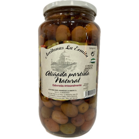 ACEITUNAS PARTIDA ALIÑADA NATURAL LA ERMITA 1350 G – GOURMET DE CÁDIZ