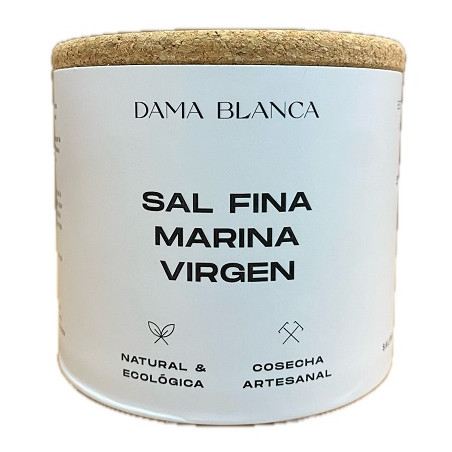 SAL MARINA VIRGEN FINA 500 g DAMA BLANCA ARTESANAL Y ECOLÓGICA DE CÁDIZ