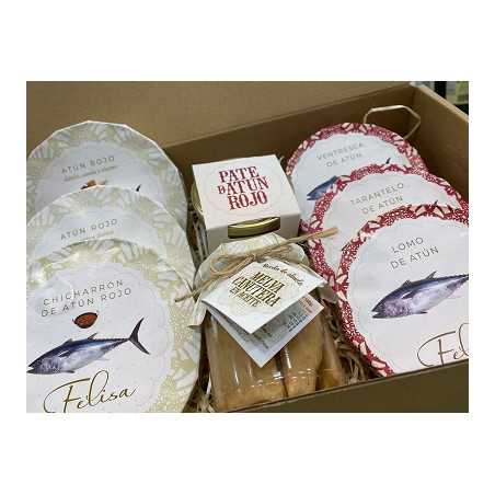CAJA SURTIDA CONSERVAS FELISA GOURMET ATÚN ROJO EXCLUSIVA AIRES DE CÁDIZ