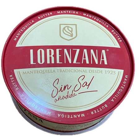 MANTEQUILLA TRADICIONAL SIN SAL LORENZANA 250G DESDE 1925