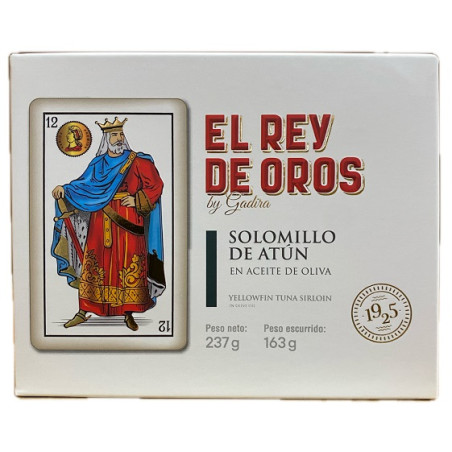 SOLOMILLO DE ATÚN ALETA AMARILLA EN ACEITE DE OLIVA EL REY DE OROS BARBATE 237G