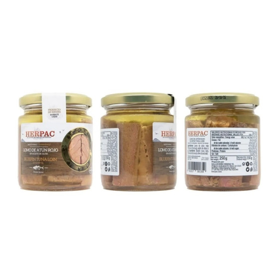 LOMO DE ATÚN ROJO EN ACEITE DE OLIVA TARRO 250g HERPAC BARBATE