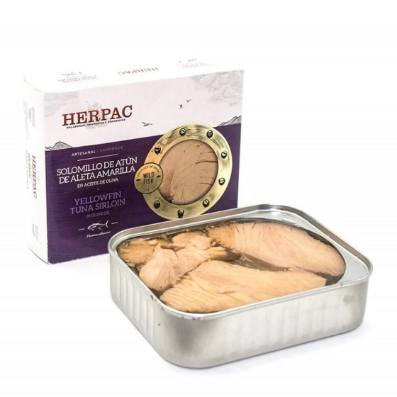 SOLOMILLO DE ATÚN DE ALETA AMARILLA EN ACEITE DE OLIVA LATA 245g HERPAC BARBATE