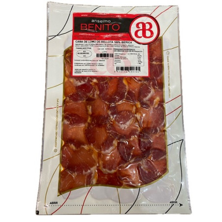 CAÑA DE LOMO DE BELLOTA 100% IBÉRICA LONCHEADA ANSELMO BENITO 100 G