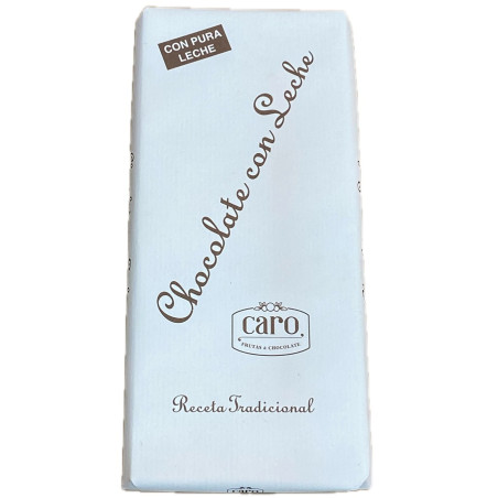 CHOCOLATE CON LECHE EXTRAFINO CARO 150 G | CHOCOLATE ARTESANO DE ZARAGOZA