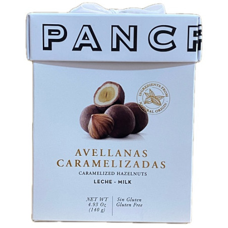 AVELLANAS CARAMELIZADAS CON CHOCOLATE CON LECHE PANCRACIO 140 G (SIN GLUTEN)
